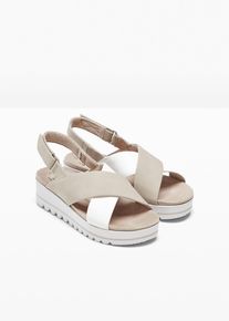 Jana Komfort-Plateau-Sandalen in bequemer Weite, braun, Gr&ouml;&szlig;e 39, bonprix