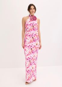 Abendkleid mit Blumen-Applikation, pink, Gr&ouml;&szlig;e 42, bonprix