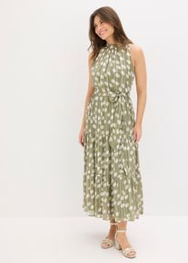 Chiffonkleid mit Glitzer, gr&uuml;n, Gr&ouml;&szlig;e 46, bonprix