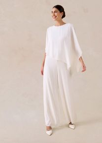 Overall aus feinem Chiffon, wei&szlig;, Gr&ouml;&szlig;e 50, bonprix