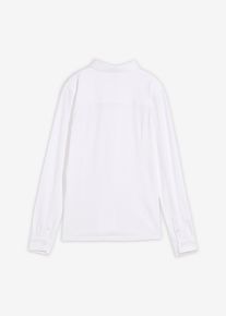 Stretch-Hemd aus Baumwoll-Piqu&eacute;, wei&szlig;, Gr&ouml;&szlig;e 134, mit Baumwolle, bonprix