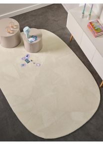 Tapis poil ras shaggy Yumi Ivoire 15x15 cm &Eacute;chantillon - Tapis poil court design moderne pour salon