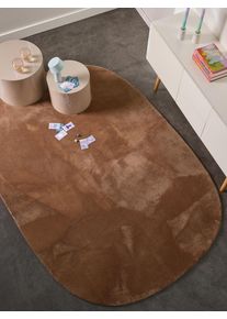 Tapis poil ras shaggy Yumi Marron 200x300 cm - Tapis poil court design moderne pour salon