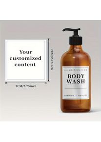 50/100Pcs Waterproof Custom Logo Text Stickers, Adhesive Labels for Cosmetic Containers, Shampoo Bottles & Kitchen Jars