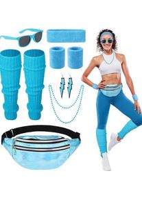 80s Vintage Fancy Dress Props Retro Party Fuchsia Decor Set
