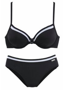 Lascana Dames Beugelbikini in zwart ,maat 36C, Witt, 80% Polyamide, 20% Elastan