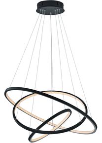 Trio LEUCHTEN LED Pendelleuchte "Aaron", grau (nickelfarben), 1, &Oslash; 80cm H: 150cm, 1 Stk., Leuchten, WiZ Smarthome RGB H&auml;ngeleuchte h&ouml;henverstellbar Fernbedienung + App, LED Pendelleuchte