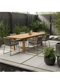 Gardenson Gartentisch, Naturfarben, Holz, Eukalyptusholz, Hartholz, rechteckig, eckig, 100x75x180-260 cm, ausziehbar, Holzm&ouml;bel, Holztische, Gartentische Holz