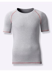 Heren Shirt in grijs gem&ecirc;leerd ,maat 5, Witt, 80% Katoen, 20% Polyester