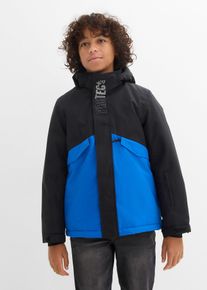 bonprix Wasserdichte Skijacke warm gef&uuml;ttert, schwarz, Gr.128/134, Modische Skijacke f&uuml;r Jungen mit praktischen Taschenl&ouml;sungen