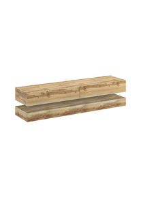 Mid.you , Eiche Wotan , Holzwerkstoff , 2 Schublade(n) Schubladen , 140x25x34 cm , h&auml;ngend , Wohnzimmer, TV-M&ouml;bel, TV- & Lowboards