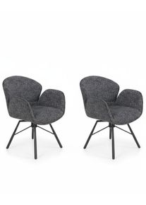 Armlehnstuhl-Set Bristol 2er-Set Anthrazit Boucl&eacute;