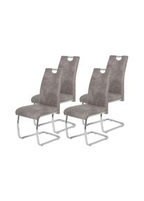 Schwingstuhl-Set Flora 4er-Set Grau