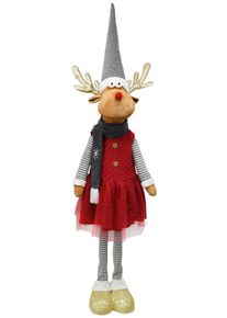 Dekorentier Kristina Grau/Rot/Goldfarben