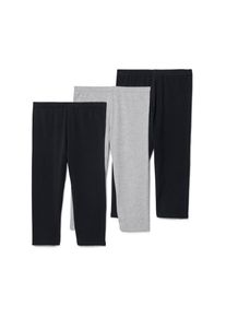 Tchibo - 3 db &frac34;-es gyerek leggings - f&eacute;rfi|nő - m&eacute;ret 122/128 - fekete