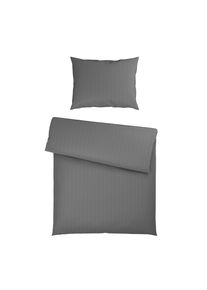 Bettw&auml;sche Dobby Raute Grau ca. 140x200cm