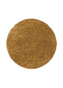 Ayyildiz Hochflorteppich Sydney Goldfarben &Oslash; ca. 80cm