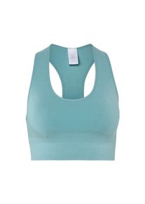 Tchibo - Biustonosz sportowy z wełną posiadającą certyfikat RWS - dla pań - rozmiar L 44/46 - kolor: niebieski/turkusowy