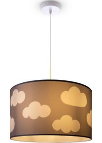 Paco Home Pendelleuchte "Hugo Cosmo", wei&szlig;, &Oslash; 45,5cm H: 27cm, Leuchten, Pendellampe Kinderzimmer Wolken Himmel Stoff Lampenschirm Rund E27, Pendelleuchte