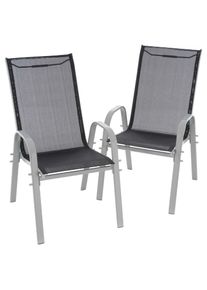 Gartenstuhl Vcm "2er Stapelstuhl Gartenstuhl Outdoor Stuhl Garten", schwarz, B:55cm, Obermaterial: 100% Metall MT., St&uuml;hle, Gartenstuhl
