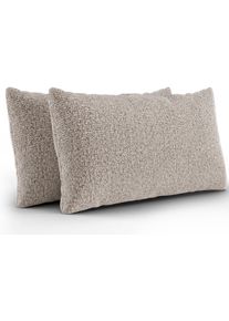 Sit & More Sofakissen SIT & MORE "Jazz", beige (linen), B:60cm H:40cm T:8cm, 100% Polyester, Polsterauflagen, Sofakissen, 2er Kissen-Set wahlweise in drei Gr&ouml;&szlig;en