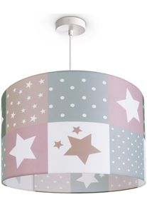 Paco Home Pendelleuchte "Cosmo 345", wei&szlig;, 1, &Oslash; 38cm H: 21cm, Leuchten, Kinderlampe Deckenlampe LED Kinderzimmer Lampe Sternen Motiv E27, Pendelleuchte