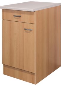 Unterschrank Flex-Well "Nano", braun (buche nachbildung), B:50cm H:85cm T:60cm, Holzwerkstoff, Schr&auml;nke, Unterschrank, (B x H x T) 50 x 85/86 x 60 cm