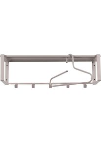 Garderobenleiste SPINDER DESIGN "REX", grau (silky taupe), B:70cm H:19cm T:29cm, Stahl, Garderobenhalter, Garderobenleiste, Wandgarderobe aus Stahl mit Hutablage und 5 bzw. 7 Haken
