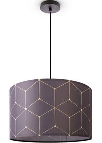Paco Home Pendelleuchte "Hugo Cube", schwarz, &Oslash; 45,5cm H: 27cm, Leuchten, Stoffschirm Wohnzimmer H&auml;ngeleuchte Esszimmer K&uuml;che, Pendelleuchte