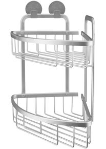 Duschkorb Kleine Wolke "Rocco", grau (aluminiumfarben), B:28,8cm H:31,2cm T:21cm, Aluminium, Aufbewahrungsboxen, Duschkorb, BxTxH: 28,8x21x31,2 cm, Aluminium