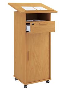 Stehpult Vcm "Holz Stehpult Rednerpult Stehtisch Rollen Melta T", braun (buche), B:60cm T:50cm, Tische, Stehpult