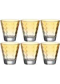 Gl&auml;ser-Set Leonardo "OPTIC", rot (apricot), H:9cm &Oslash;:9cm, Glas, Trinkgef&auml;&szlig;e, Gl&auml;ser-Set, 215 ml, 6-teilig