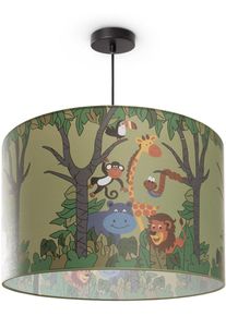 Paco Home Pendelleuchte "Diamond 638", schwarz, 1, &Oslash; 45,5cm H: 27cm, Leuchten, Kinderlampe Deckenlampe LED Kinderzimmer Dschungel Tier-Motiv E27, Pendelleuchte