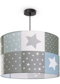 Paco Home Pendelleuchte "Cosmo 345", schwarz, 1, &Oslash; 38cm H: 21cm, Leuchten, Kinderlampe Deckenlampe LED Kinderzimmer Lampe Sternen Motiv E27, Pendelleuchte