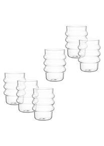 Gl&auml;ser-Set Leonardo "Trinkglas SOLE, 350 ml, 6er-Set", transparent, H:11,5cm &Oslash;:8,5cm, Borosilikatglas, Trinkgef&auml;&szlig;e, Gl&auml;ser-Set, mit modernem Bubble-Design