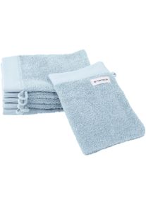 Waschhandschuh Tom Tailor HOME "Waschhandschuh COLOR BATH", blau (sky blau), B:16cm L:21cm, Frottier, Frottier, Handt&uuml;cher, Waschhandschuh