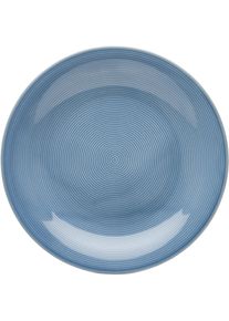 Speiseteller Van Well "Teller Set, Jive, flacher Teller 25 cm, 6 St&uuml;ck", blau, H:2,8cm &Oslash;:25cm, Porzellan, Speiseteller, Speiseteller, dezentes Spiraldekor, sp&uuml;lmaschinen-und mikrowellengeeignet