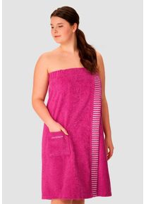 Kilt Schiesser "Rom aus weicher Baumwolle, saugstark und 3-fach weitenverstellbar", pink (fuchsia), L:85cm, Frottier, Hausm&auml;ntel, Kilt, MADE IN GREEN by OEKO-TEX