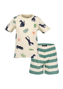 Shorty Blue Seven, Jungen, Gr. 92 (98), stein, Jersey, Obermaterial: 100% Baumwolle, bedruckt, Basic normal, Rundhals, Homewear-Sets Shorty