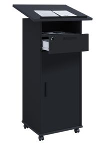 Stehpult Vcm "Holz Stehpult Rednerpult Stehtisch Rollen Melta T", schwarz, B:60cm T:50cm, Tische, Stehpult