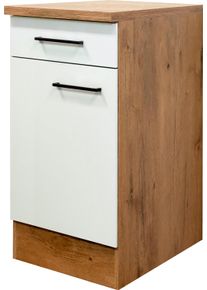 Unterschrank Flex-Well "Vintea", beige (magnolia matt, lancelot oak), B:40cm H:85cm T:60cm, Holzwerkstoff, Schr&auml;nke, Unterschrank, (B x H x T) 40 x 85 x 60 cm, mit Metallgriffen