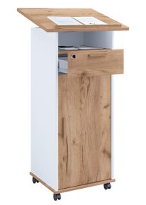 Stehpult Vcm "Holz Stehpult Rednerpult Stehtisch Rollen Melta T", braun (wei&szlig;, honig, eiche), B:60cm T:50cm, Tische, Stehpult