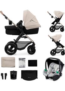 Kombi-Kinderwagen Kinderkraft "MOOV 2 Air 3IN1", Baby, grau (moonlight grau), Stahl, Kinderwagen Kombi-Kinderwagen, mit Luftreifen