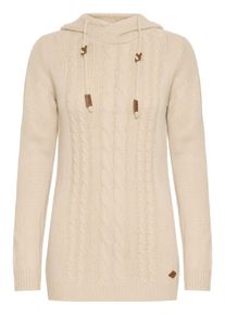 Strickjacke oxmo "Strickpullover OXCable", Damen, Gr. M, beige (cement melange), Obermaterial: 100% Polyacryl PAN., Pullover Strickjacke