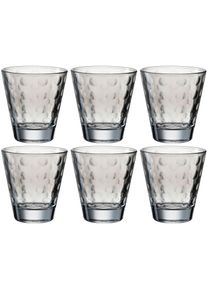Gl&auml;ser-Set Leonardo "OPTIC", grau, H:9cm &Oslash;:9cm, Glas, Trinkgef&auml;&szlig;e, Gl&auml;ser-Set, 215 ml, 6-teilig