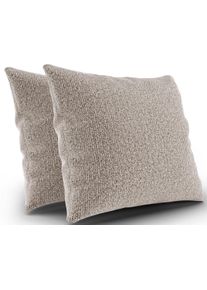 Sit & More Sofakissen SIT & MORE "Jazz", beige (linen), B:50cm H:50cm T:8cm, 100% Polyester, Polsterauflagen, Sofakissen, 2er Kissen-Set wahlweise in drei Gr&ouml;&szlig;en