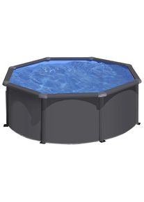 GRE Pool-Set, Anthrazit, Metall, 300x120 cm, Freizeit & Co, Pools & Wasserspa&szlig;, Pools, Aufstellpools