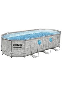 Bestway Pool SET Power Steel 56716, Blau, Grau, Wei&szlig;, Metall, Kunststoff, 274x122x549 cm, Freizeit & Co, Pools & Wasserspa&szlig;, Pools, Aufstellpools
