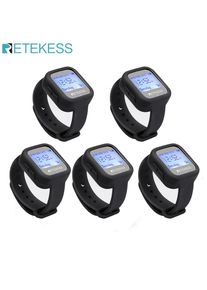 Retekess 5Pcs TD106 Wireless Waterproof Watch Receiver Restaurant Pager Waiter Calling System 433MHz For Customer Cafe Service