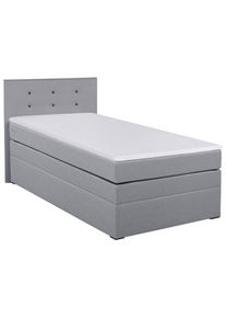 M&Ouml;BELIX M&ouml;belix , Silberfarben , Textil, Holzwerkstoff , H3 , 90x200 cm , Bettkasten, gepolstertes Kopfteil, Federkernmatratze , Schlafzimmer, Betten, Boxspringbetten